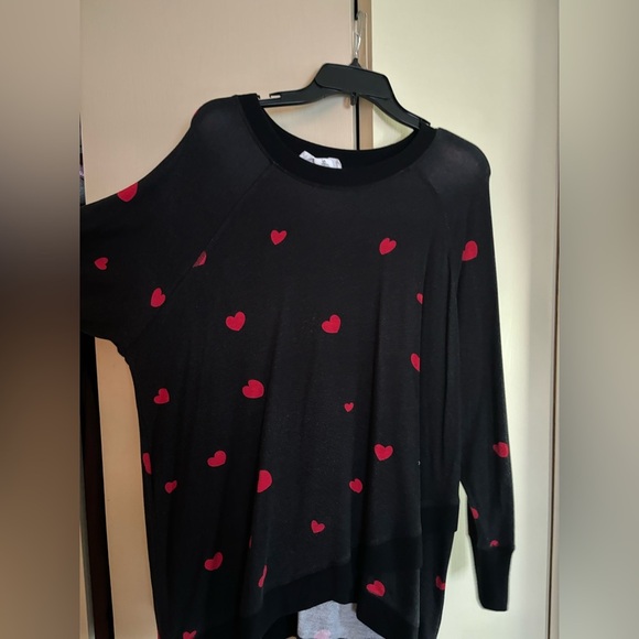 Workshop Republic Clothing Sweaters - Workshop Republic Clothing Black Sweater with Red Hearts